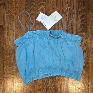 Zara Blue Crop Top